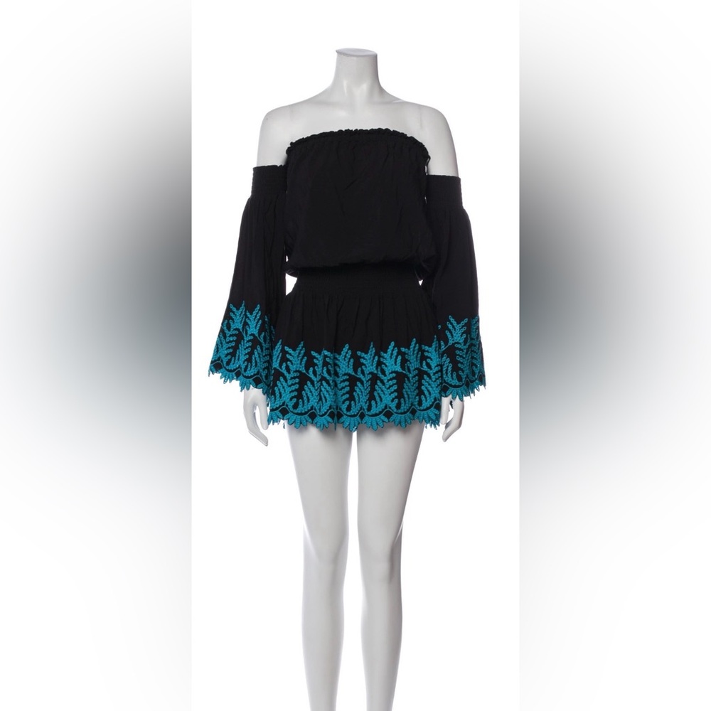 Ramy Brook Zena Black Strapless Swim Cover size
